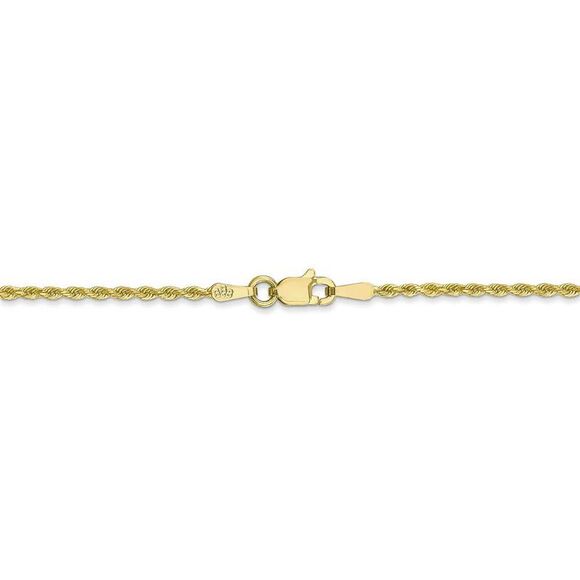 1.5mm, 10k Yellow Gold Diamond Cut Solid Rope Chain Necklace, 28 Inch - Picture 4 of 8